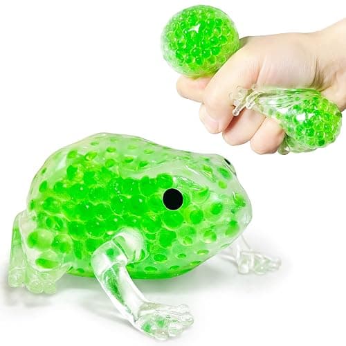 Green Frog Stress Relief Balls (1 Pack) - Squishy Animal Dough Ball for Adults, Stretch and Pull, Vase Filler and Home Decoration, Party Favors - Image 1