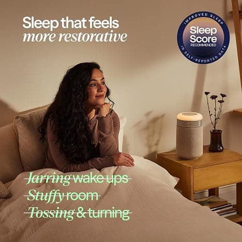 BLUEAIR Air Purifier & Sunrise Alarm Clock for Bedroom, Nursery – HEPA, HEPASilent™, Wake-Up Light, White Noise & Soothing Sounds for Natural Sleep, USB-C, Mini Restful thumbnail 6