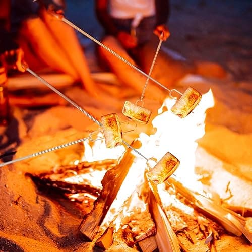 Marshmallow Roasting Sticks, Telescoping Smores Sticks for Open Fire Pit, 32 Inch Long Marshmallow Toasting Barbecue Forks BBQ S’mores Skewers for Campfire Camping Hotdog Hot Dog Bonfire Grill, 5 Pack - 5 Pcs thumbnail 2
