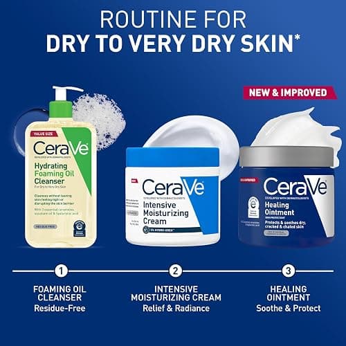 CeraVe Healing Ointment, Hydrating Skin Protectant With Petrolatum, Hyaluronic Acid & Ceramides, Face & Body Skin Barrier Repair For Cracked, Chafed, Dry Skin, Fragrance Free & Lanolin Free, 12 Oz thumbnail 8