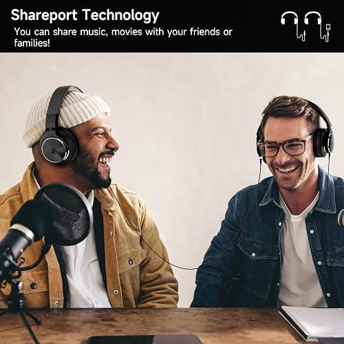 Rumoon Wired Over Ear Headphones, Studio Monitor & Mixing DJ Headphones with 50mm Neodymium Drivers and 1/4 to 3.5mm Jack for Guitar AMP Podcast Piano Keyboard (Black) thumbnail 4