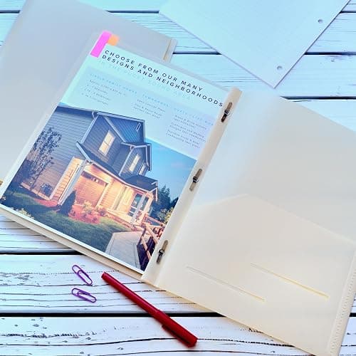 Youngever 6 Pack Heavy Duty Plastic Two Pocket Folders with 3 Prongs, Metal Prongs Fastener, Heavy Duty Plastic 2 Pocket Folder (Cream) thumbnail 2