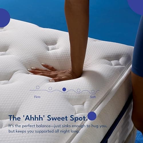 REJUSLEEP 12 Inch Queen Size Mattress, Hybrid Mattress in a Box, Cooling Gel Memory Foam and Individual Pocket Springs for Pressure Relief, CertiPUR-US Certified, Medium Firm Feel thumbnail 2
