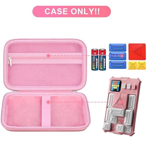 BOVKE Carrying Case Compatible with GiiKER Super Slide Puzzle Games, Super Slide Brain Teaser Puzzle Toys Holder with Space for Puzzle Pieces for Kids, Teens, Travel Games Birthday Gifts, Pink thumbnail 2