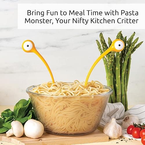 OTOTO Pasta Monsters and Salad Servers - BPA-Free Fun Kitchen Gadgets - 100% Food Safe Salad Spoon and Fork Set - 11.93x 3.39 x 2.24 inch thumbnail 5