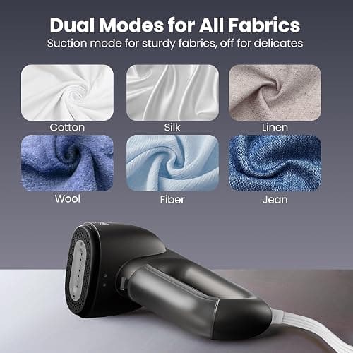 Neakasa Magic 1 Vacuum Steamer, Handheld Travel Garment Steamer for Clothes, 2300Pa Suction for Clothes Grips, Steamer Iron 2 In 1, For 110-120V Use (Grey) thumbnail 6
