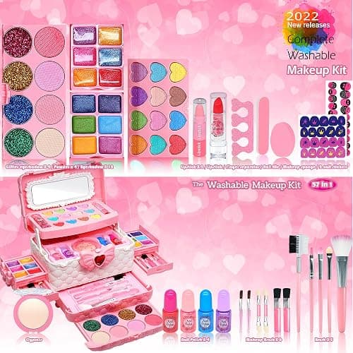 Kids Makeup Sets for Girls - Kids Makeup Sets for Girls 3-4,Play Make Up Kit,Maquillaje para Niñas, Best Toys for Little Girl,Princess Toddler Kid Stuff, Ages456789 10-12 Year Old Girl Birthday Gifts thumbnail 4