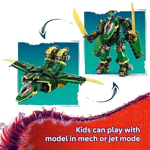 LEGO NINJAGO Lloyd's Jet Mech Building Toy - Model Building Kit for Boys & Girls, Ages 9+ - Transforming Playset for Kids W/ 5 Ninja Toy Minifigures - Dragons Rising Gift Idea for Birthdays - 71845 thumbnail 4