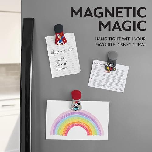 Disney Magnetic Chip Clips – Set of 6 Bag Clips for Food Storage - Mickey, Minnie, Lilo & Stitch, Winnie The Pooh – Durable Airtight Bag Chip Clips for Pantry & Fridge Use thumbnail 4