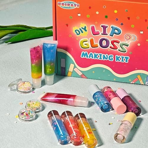 BRIPATI DIY Lip Gloss Making Kit - All-in-One to Make Your Own Lip Care Gloss Set with Clear Base, Pigments, Glitter, Tubes, Fun Creative Gift for Women Girls Makeup Lovers in Christmas Birthdays thumbnail 7