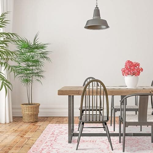 Area Rug - 3x5 Vintage Pink Honeycomb Non Slip Backing Area Rugs Soft Faux Wool Carpet Foldable & Machine Washable Rugs for Living Room Bedroom Dining Room Home Office - 3'x5' - Pink/Cream thumbnail 3