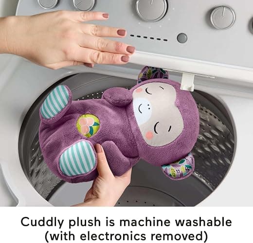 Fisher-Price Baby Toy Soothe ‘n Snuggle Purple Monkey Plush Portable Sound Machine with Breathing Motion & Lights for Newborns Ages 0+ Months thumbnail 5