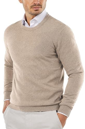 COOFANDY Men's Crew Neck Sweater Slim Fit Lightweight Sweatshirts Knitted Pullover for Casual Or Dressy Wear - Image 1
