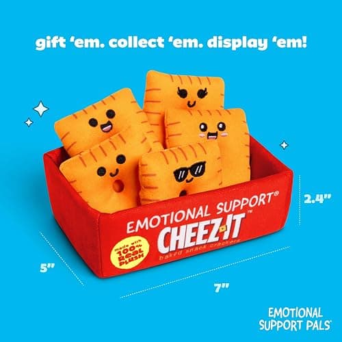 Emotional Support Pals Cheez-It, Cute Stuffed Animals by Relatable | Squishy Toys and Plushies, Great Gift Ideas for Loved Ones of All Ages, Includes 5 Plushies with Carrying Basket thumbnail 2