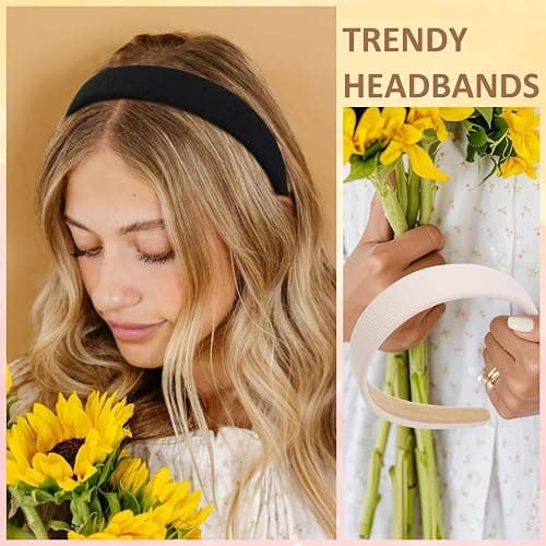 TERSE Headbands for Women Trendy Non Slip Headband for Girls Long Short Hair, Cute Ribbed Women Headbands Elastic Hair Bands Fashion Hard Head Band Accessories 1 Inch thumbnail 3