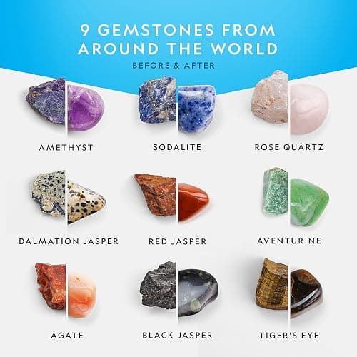 NATIONAL GEOGRAPHIC Rock Tumbler Refill Kit – 1.36 kg of Rough Gemstones and Rocks for Tumbling Including Amethyst and Quartz – Rock Tumbler Supplies Include Rock Tumbler Grit thumbnail 3
