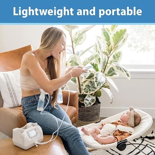 Dr. Brown's Customflow Hospital Strength Double Electric Breast Pump with Adjustable Settings, includes Breast Milk Collection Bottles, Flanges & Other Pumping Essentials - Breast Pump Gift Set thumbnail 6