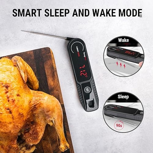 TempPro TempSwift 1 Sec Instant Read Meat Thermometer Digital | Kitchen Food Thermometer with 180° Rotating Display, IP67 Waterproof Cooking Thermometers for Deep Fry Smoker Grill BBQ thumbnail 4