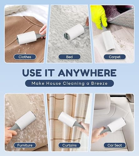 MONSEK 4X Extra Sticky Lint Roller for Pet Hair, Lint Rollers 315 Sheets Mega Value Set, Pet Hair Remover with 3 Upgraded Handle 3 Rollers, Portable Lint Remover for Clothes, Furniture, Dog & Cat Hair thumbnail 5