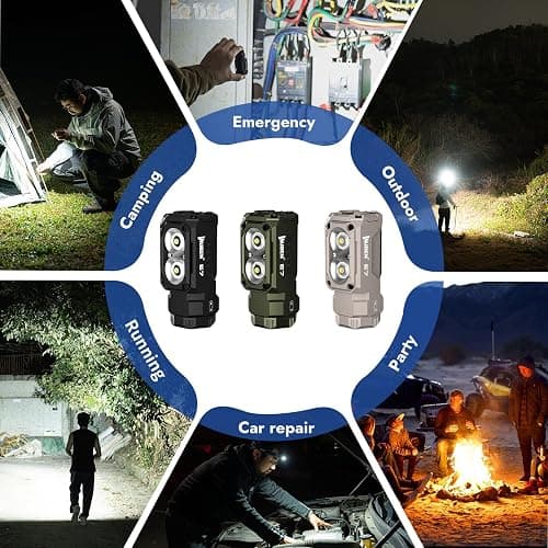 WUBEN E7 1800 Lumen Rechargeable Mini Flashlight with Magnet - Super Bright 6 Modes ArmyGreen EDC Flashlight, Typ-C Rechargeable LED; IP68 Pocket Flashlight for Headlamp Use, Rescue, Camping thumbnail 8