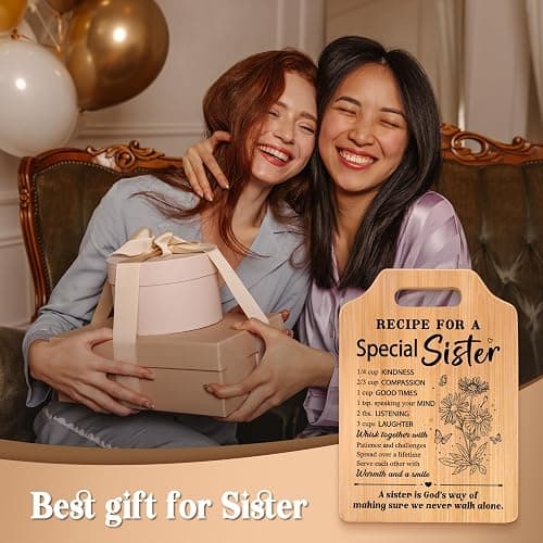 Gifts for Sister, Sister's Birthday Gifts from Sister, Recipe for A Special Cutting Board, Christmas Mothers Day Valentines Day Present for Sisters thumbnail 6