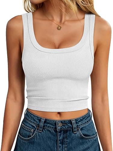 ANRABESS Womens Crop Tank Tops, Soft Breathable Ribbed Slim Fit, Comfy for Basic,Casual,Going Out&Daily Wear - Image 1