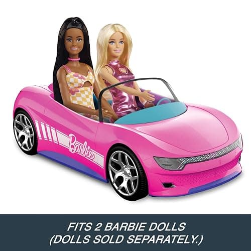 Hot Wheels Barbie RC Toy Car, Remote-Control Pink Convertible, Can Hold 2 Barbie Fashion Dolls & Trunk Opens for Storage, Sticker Sheet for Customizing, JBH05 thumbnail 6