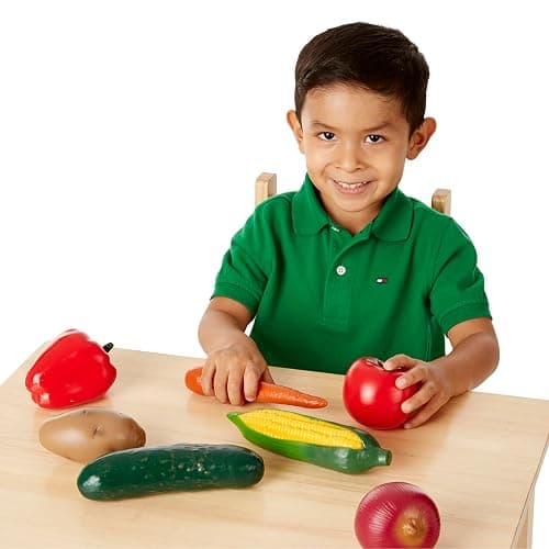 Melissa & Doug Play-Time Produce Fruit (9 pcs) and Vegetables (7 pcs) Realistic Play Food thumbnail 4