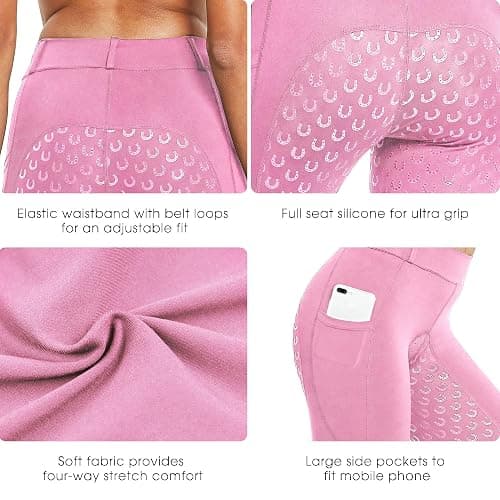 FitsT4 Sports Women's Full Seat Riding Tights Active Silicon Grip Horse Riding Tights Equestrian Breeches thumbnail 4