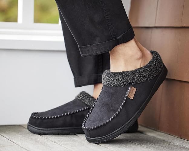 Dearfoams Men’s Brendan Indoor/Outdoor Breathable Memory Foam Clog House Shoe with Wide Widths Slipper thumbnail 6