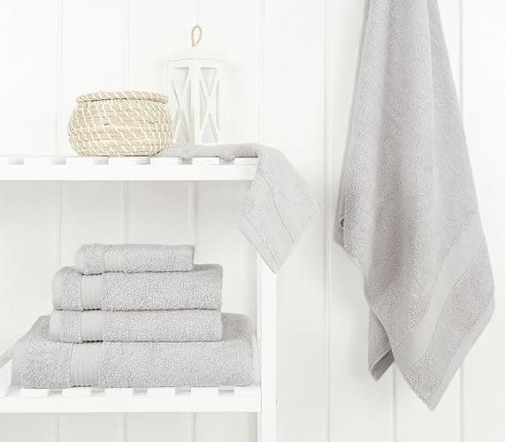 Cotton Paradise 100% Cotton 6 Piece Bath Towels for Bathroom - 6 Piece Bath Towels - Silver Gray thumbnail 2