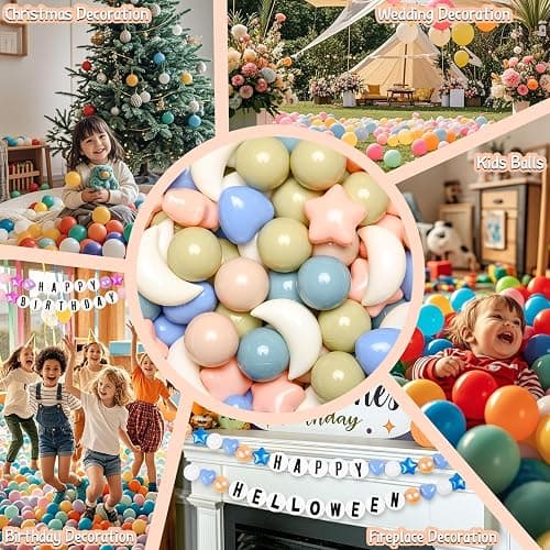 Star, Heart, Moon Ball Pit Balls, 200pcs thumbnail 4