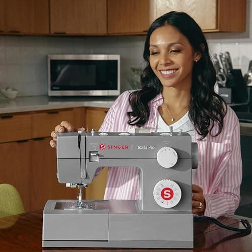 SINGER® Heavy Duty 4423 (Grey) High Speed Sewing Machine + Accessories | 23 Built-In Stitches Deliver 97 Stitch Applications | 50% More Power, 1100 Stitches/Min | Metal Frame, 1-Step Buttonhole thumbnail 2