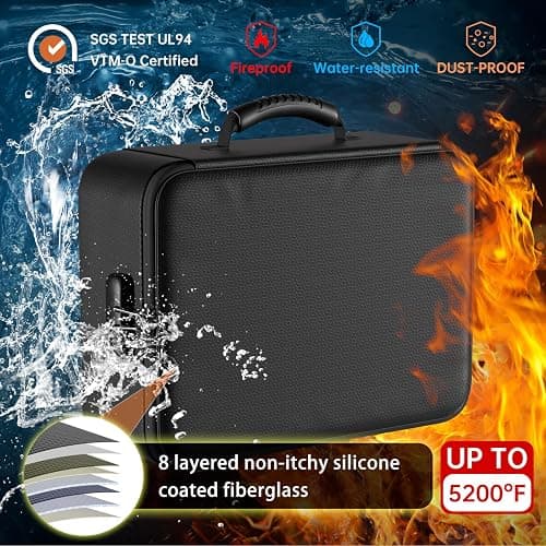 DocSafe 5200°F Document Organizer with Lock,Upgraded Heat Insulated Fireproof＆Waterproof Box 8 Layers File Organizer,Portable Home Travel Safe Storage for Important Documents, Files and More thumbnail 5