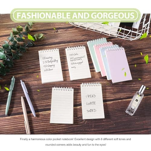 Ddaowanx Small Notebooks,3x5 Pocket Spiral Notepads With Lined Pages - The Perfect Little Mini Notebook to Stay Organized and Boost Productivity at Work or School (8, Cute Colors) thumbnail 4