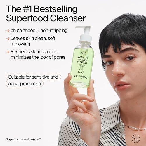 Youth To The People Superfood Facial Cleanser - Kale + Green Tea Daily Face Wash, Gentle Makeup Remover, with Soothing Antioxidants for Glowing Skin, pH Balance, Clean Pores, Sulfate-free, Refillable thumbnail 7