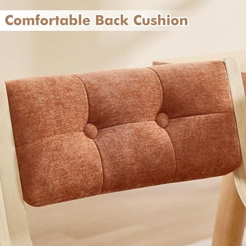 choairy 4-Pack Folding Dining Chairs with Cushion,Padded Foldable Dining Chairs,Portable Wooden Folding Chairs with Tufted Buttons Seat for Dining Rooms Kitchen Wedding and Party Indoor Orange thumbnail 8