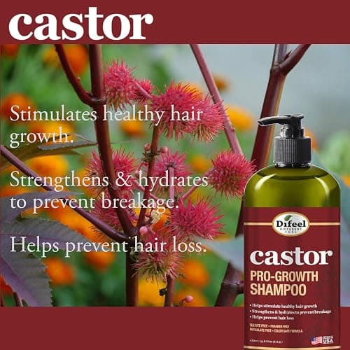 Difeel Pro-Growth Hair Care Set with Castor Oil - 3-PC Style: Shampoo & Conditioner 12oz EACH, & Hair Oil 8oz thumbnail 2