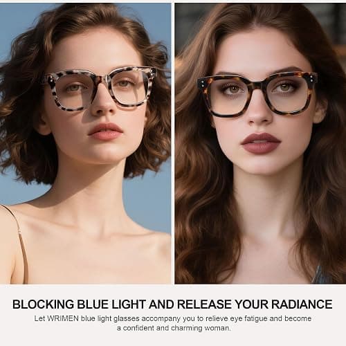 Wrimen Blue Light Blocking Glasses for Women, Bluelight Glasses Womens Relieve UV Glare Eye Fatigue for Work Reading thumbnail 6