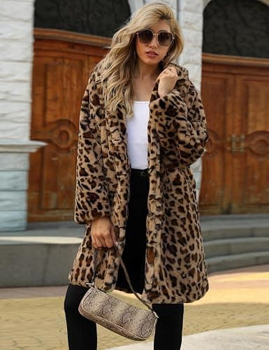 Rixiland Women's Faux Fur Coat Fuzzy Warm Winter Overcoat Long Fur Jackets Outerwear with Pockets thumbnail 2