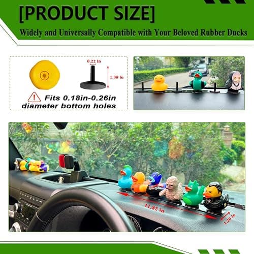 EJDRFN Duck Holder for Jeep Wrangler,Metal Rubber Ducks Holder for Jeep Dash,Magnetic Duck Plugs for Dash Decorations,Adjustable Duck Mount for Jeep Dashboard,2 Pack(Black) thumbnail 5