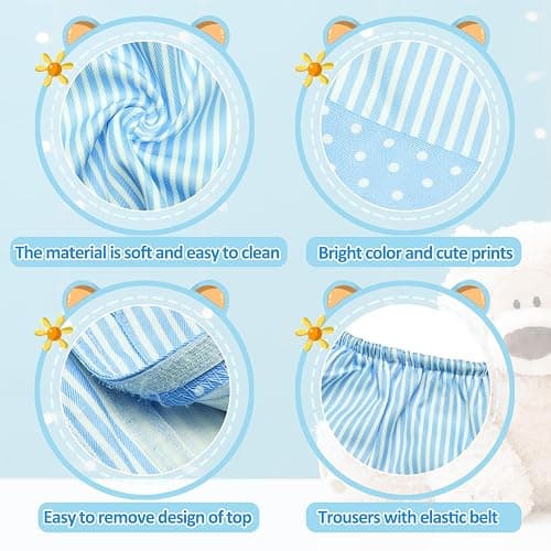Civaner Stripe Bear Clothes Stuffed Animal Clothes 12 -16 Inch Build a Lovely Stuffed Animal Costumes and Accessories Fit, Bear is Not Included(Blue) thumbnail 3