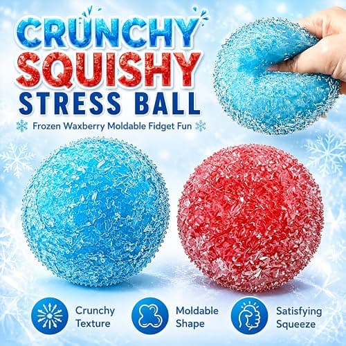 2PCS Crunchy Squishy Stress Ball, Waxberry Moldable Crunchy Stress Balls | Ice Skin Fidget Sensory Toy for Stress Relief, Satisfying Squishy Relaxing Fidget Sensory, Stress Relie thumbnail 3