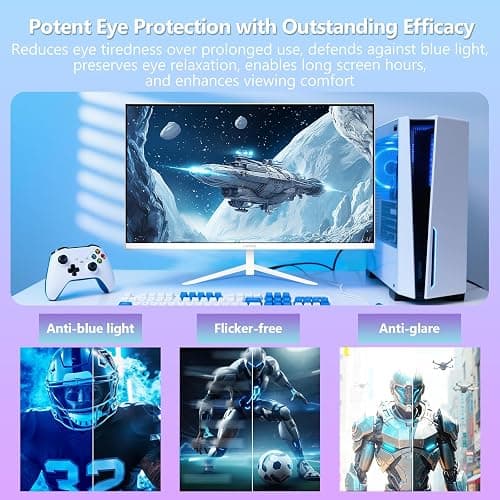Z-Edge 24 inch 240Hz 165Hz Gaming Monitor, FHD 1080p, MPRT 1ms, IPS Monitor Gaming, 350nits, 16.7M Colors, 99% sRGB, UG24PJ Frameless Bezel, DP x1, HDMI x1(White) thumbnail 8