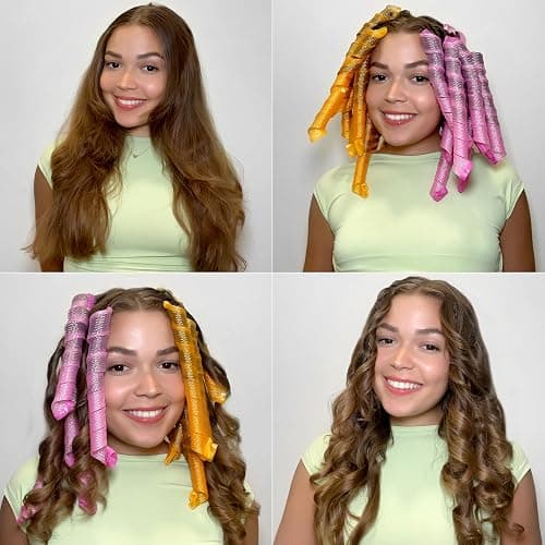 40pcs Heatless Spiral Hair Curlers for Long Hair - Heatless Curls Overnight 22inch Magic Hair Rollers No Heat Curlers for Women Kids thumbnail 4
