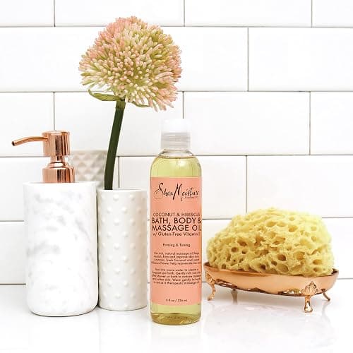 Shea Moisture Coconut & Hibiscus Massage Oil and Body Oil for Dry Skin, Bath Oil with Coconut Oil and Vitamin E Oil for Skin, 8 oz thumbnail 11