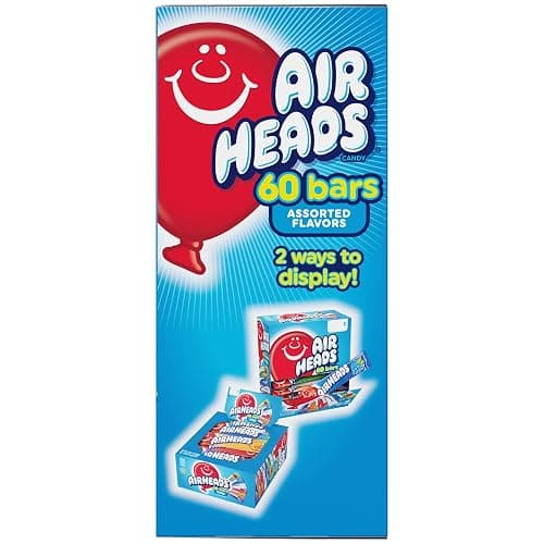 Airheads Full-Size Candy Bars,Taffy Candy Bulk Variety Pack,Individually Wrapped,Six Assorted Fruit Flavors Artificially Flavored,Box,60 Count (Pack of 2) thumbnail 11