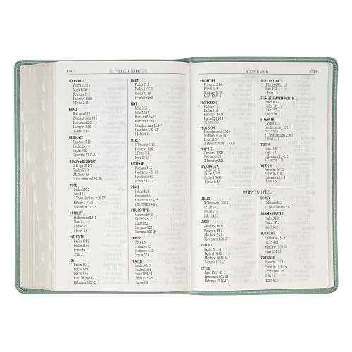 KJV Holy Bible, Giant Print Standard Size Red Letter Edition, Thumb Index Tabs & Ribbon Marker, King James Version, Vegan Leather, Teal, 14 pt. Type thumbnail 9