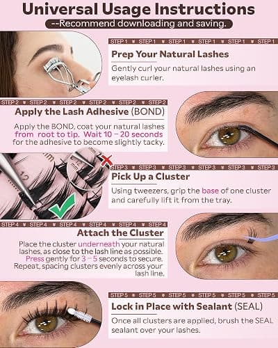 Goddvenus Manga Lash Clusters Kit Natural 300 Pcs Cluster Eyelash Extensions Kit Wispy Fairy Fluffy Eyelash Clusters Anime Cosplay Individual Lash Extensions Kit CC Curve 10-16mm thumbnail 7