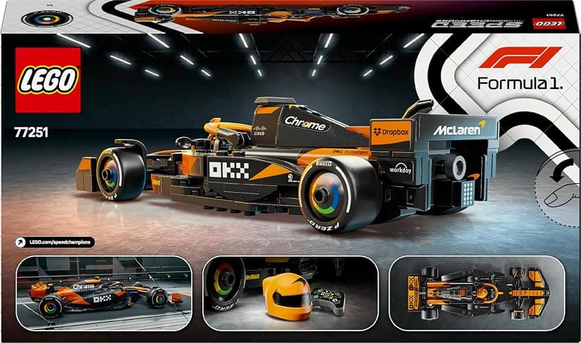 LEGO Speed Champions McLaren F1 Team MCL38 Race Car Toy - Model Kit w/a Collectible Formula 1 Driver Minifigure - Gift for 10+ Year Old Boys, Girls and Adult Motorsport Fans - 77251 thumbnail 13